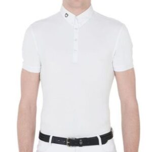 Polo Equestro Uomo Manica Corta Traspirante in Tessuto Tecnico