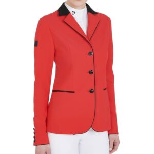 Giacca Equestro Donna da Concorso a Tre Bottoni Rosso