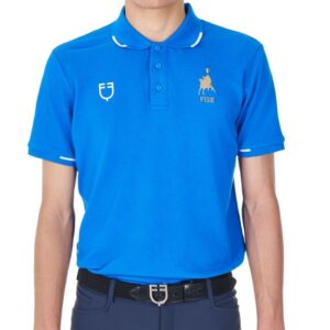 Polo Uomo Equestro x Fise Manica Corta Azzurro