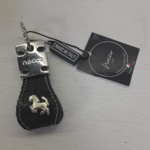 Portachiavi Cavallino in Pelle Nero