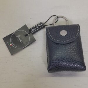 Portachiavi con Porta Telecomando in Pelle Blu Navy
