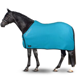 Coperta in Pile Horses Basic Azzurro
