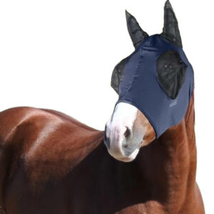 Maschera Antimosche Horses in Lycra Blu Navy