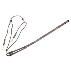 Chambon in cuoio con tiranti in nylon, regolabile.