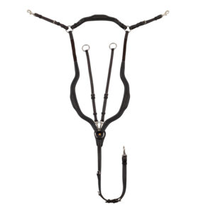 Pettorale Inglese Equestro Anatomico in Pelle Testa di Moro