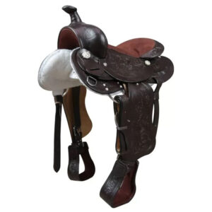 Sella Western per Pony Flowers in Cuoio Testa di Moro