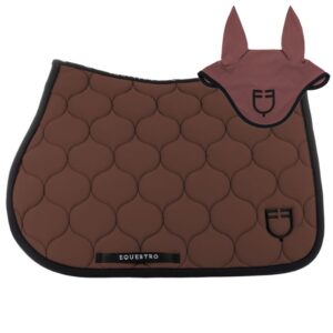 Sottosella e Cuffietta Equestro Tessuto Tecnico Trapuntatura a Cipolla Marrone